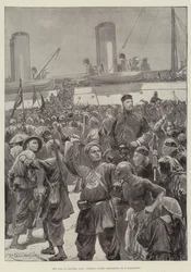 La guerre en Asie orientale, levées chinoises embarquant sur un transport